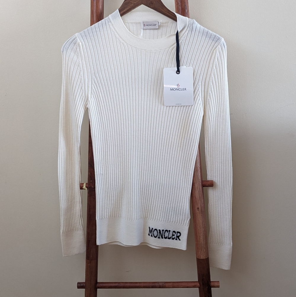 Moncler white sweater size M